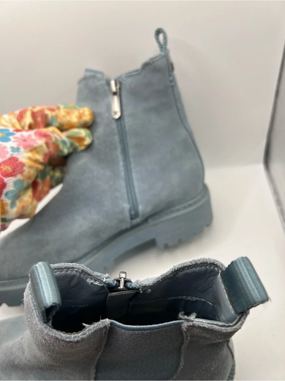 Sam Edelman Kids Blue Suede Chelsea Boots